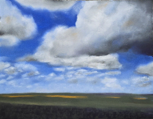 Daydreamy Clouds 10 5/8 x 13 3/4  $1400 at Hunter Wolff Gallery